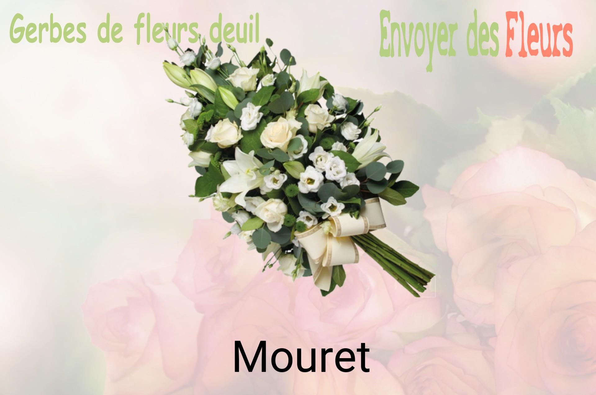 Gerbe de fleurs de deuil livrée à Mouret